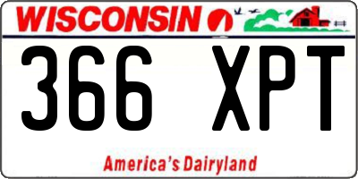 WI license plate 366XPT