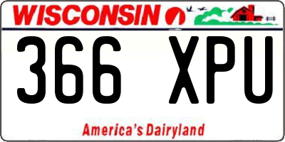 WI license plate 366XPU