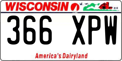 WI license plate 366XPW