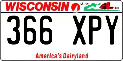 WI license plate 366XPY