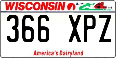 WI license plate 366XPZ