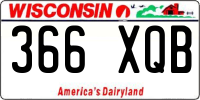 WI license plate 366XQB