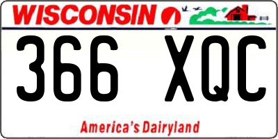 WI license plate 366XQC