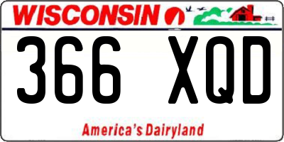 WI license plate 366XQD