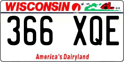 WI license plate 366XQE