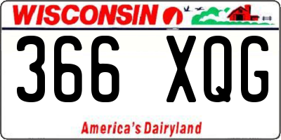 WI license plate 366XQG