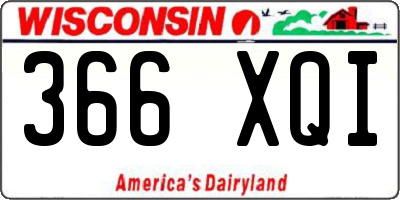 WI license plate 366XQI