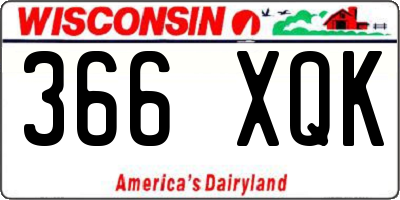 WI license plate 366XQK