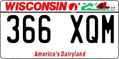 WI license plate 366XQM