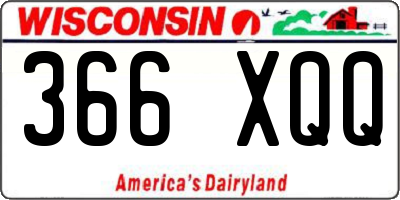 WI license plate 366XQQ
