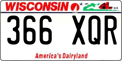 WI license plate 366XQR