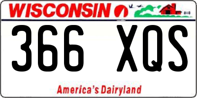 WI license plate 366XQS