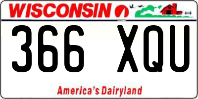 WI license plate 366XQU