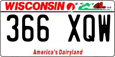WI license plate 366XQW