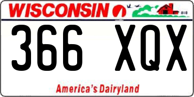 WI license plate 366XQX