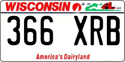 WI license plate 366XRB