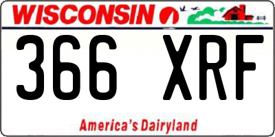 WI license plate 366XRF