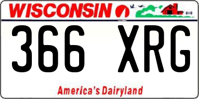 WI license plate 366XRG
