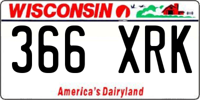 WI license plate 366XRK
