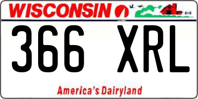 WI license plate 366XRL