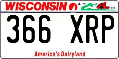 WI license plate 366XRP