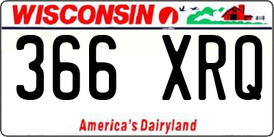 WI license plate 366XRQ