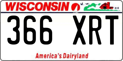 WI license plate 366XRT
