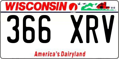 WI license plate 366XRV