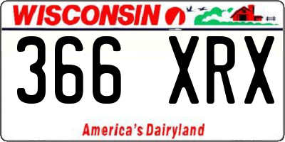 WI license plate 366XRX