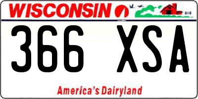WI license plate 366XSA