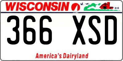 WI license plate 366XSD