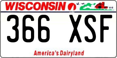 WI license plate 366XSF