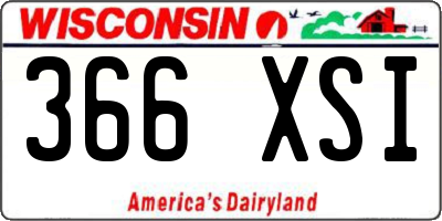 WI license plate 366XSI