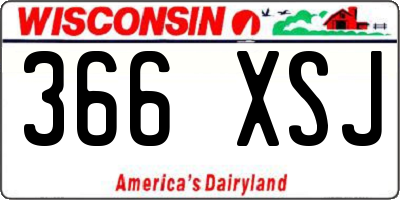 WI license plate 366XSJ