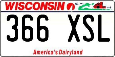 WI license plate 366XSL