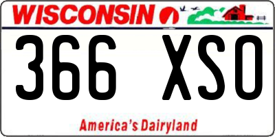 WI license plate 366XSO