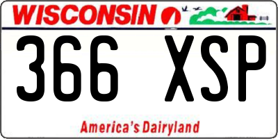 WI license plate 366XSP