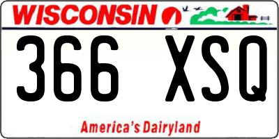 WI license plate 366XSQ