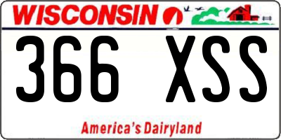 WI license plate 366XSS