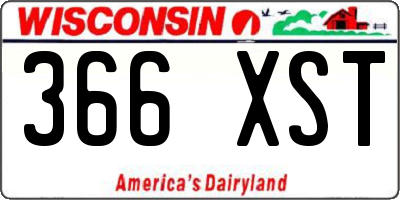 WI license plate 366XST