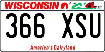 WI license plate 366XSU