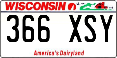 WI license plate 366XSY