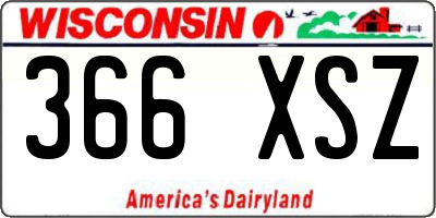 WI license plate 366XSZ