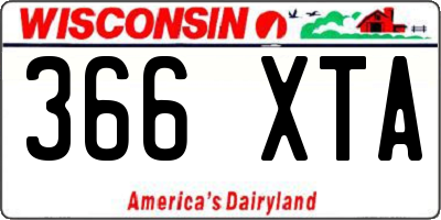 WI license plate 366XTA
