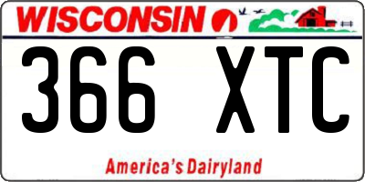 WI license plate 366XTC