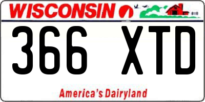 WI license plate 366XTD
