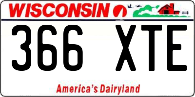 WI license plate 366XTE