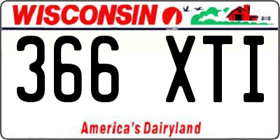 WI license plate 366XTI