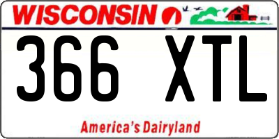 WI license plate 366XTL
