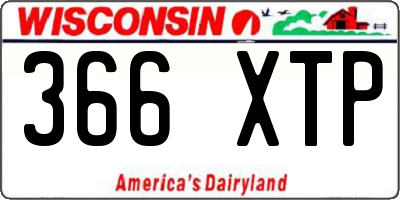 WI license plate 366XTP